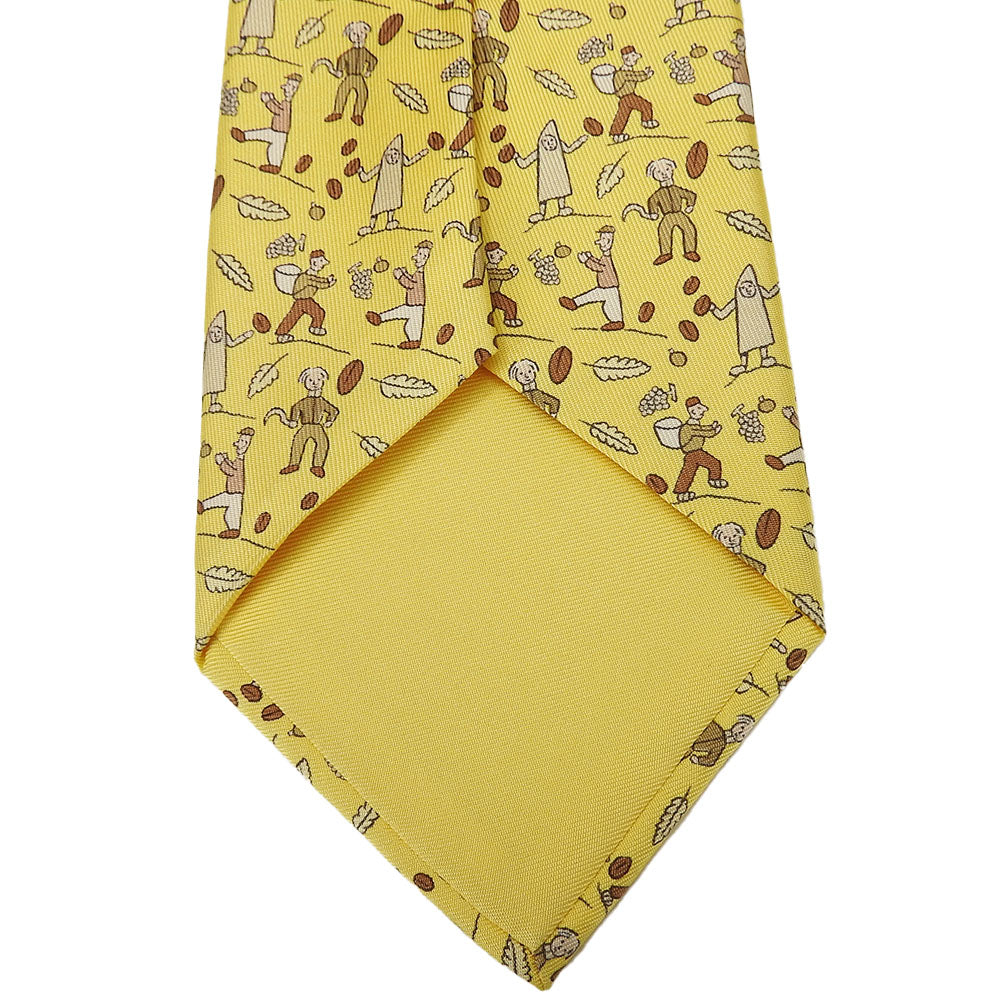 Hermes Silk Tie Yellow Business