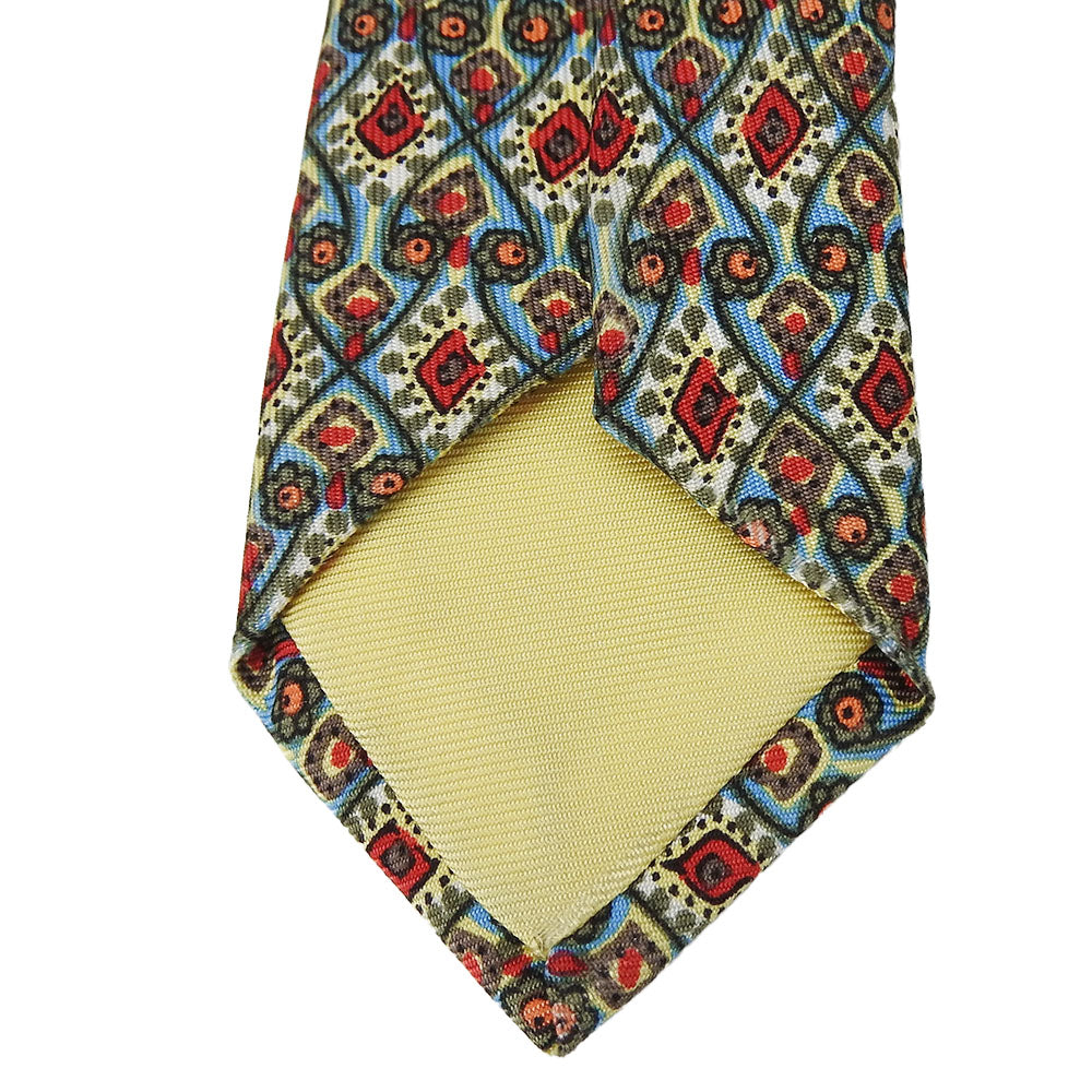 HERMES Silk Tie Green Red