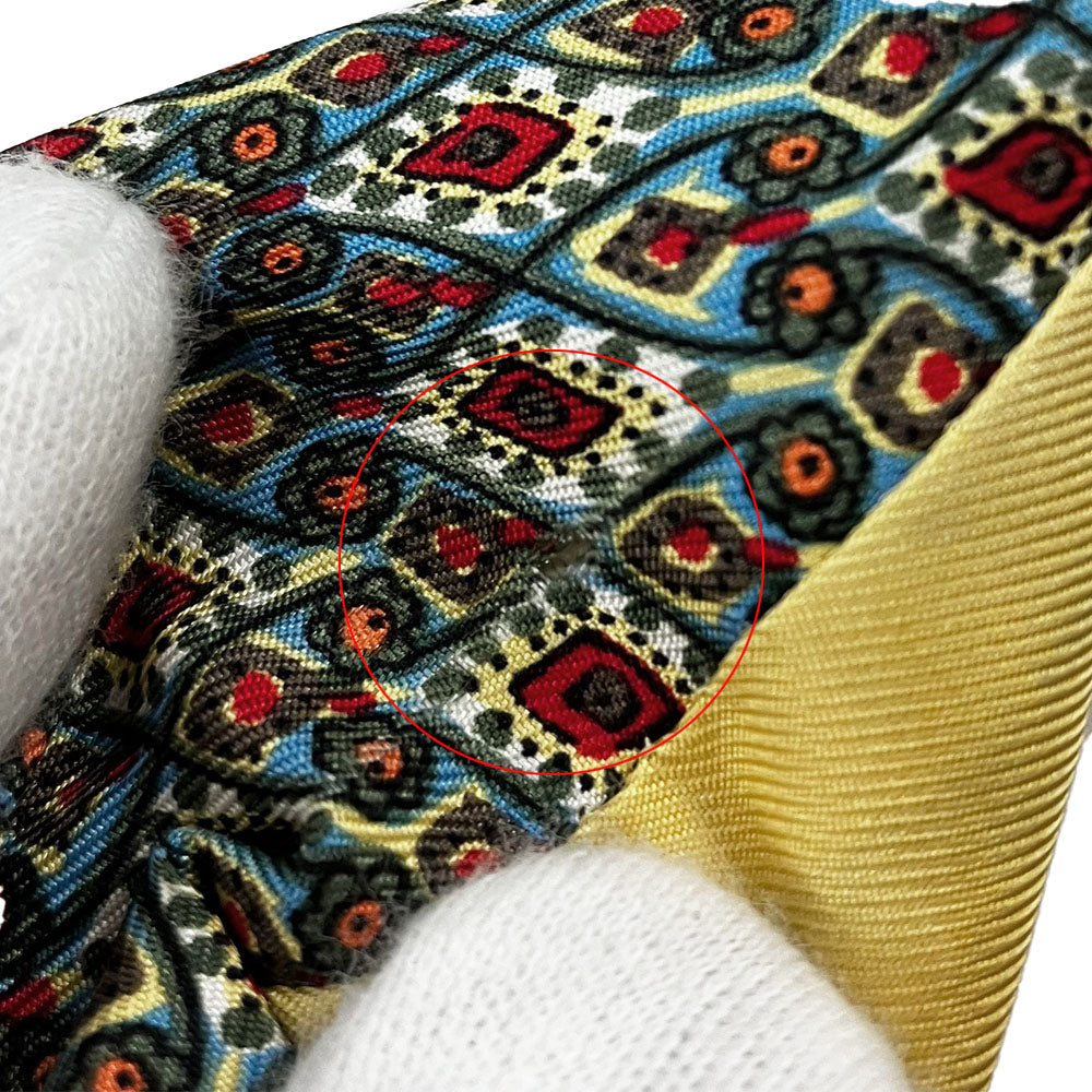 HERMES Silk Tie Green Red