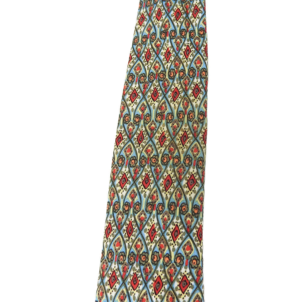 HERMES Silk Tie Green Red