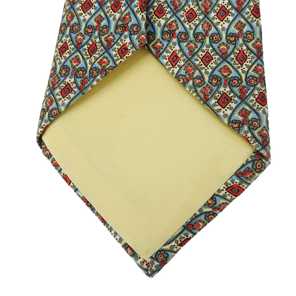 HERMES Silk Tie Green Red