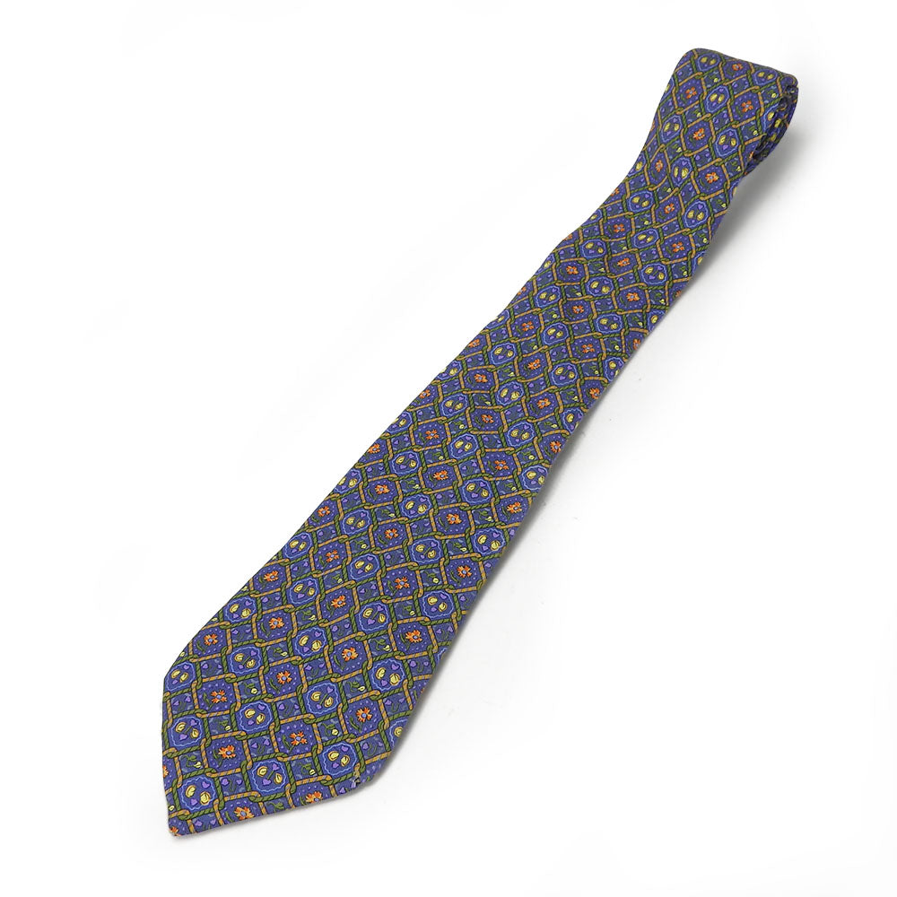 Hermes Silk Tie Blue Business