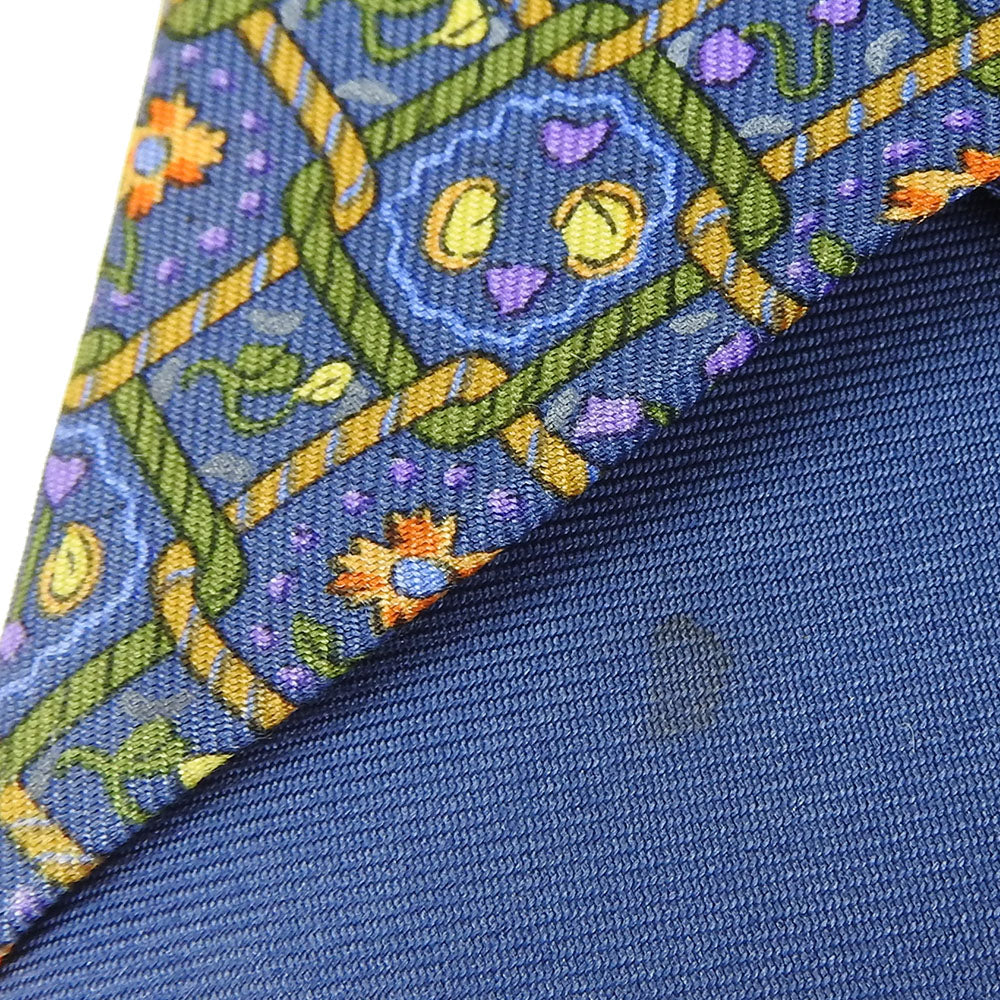 Hermes Silk Tie Blue Business