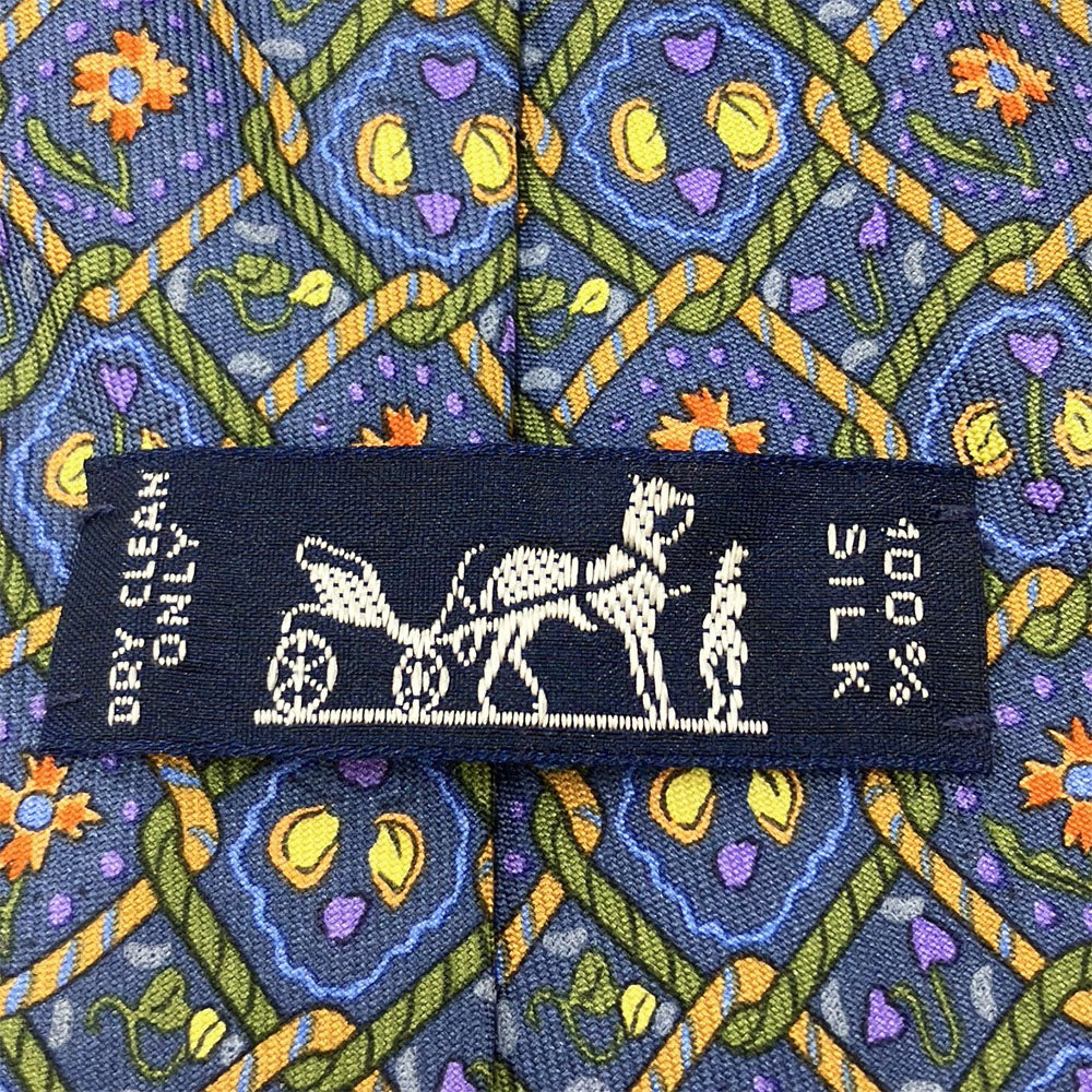 Hermes Silk Tie Blue Business