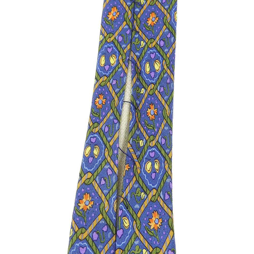 Hermes Silk Tie Blue Business