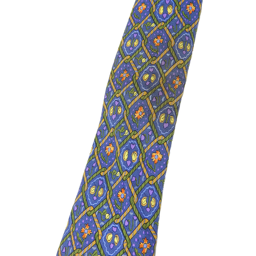 Hermes Silk Tie Blue Business