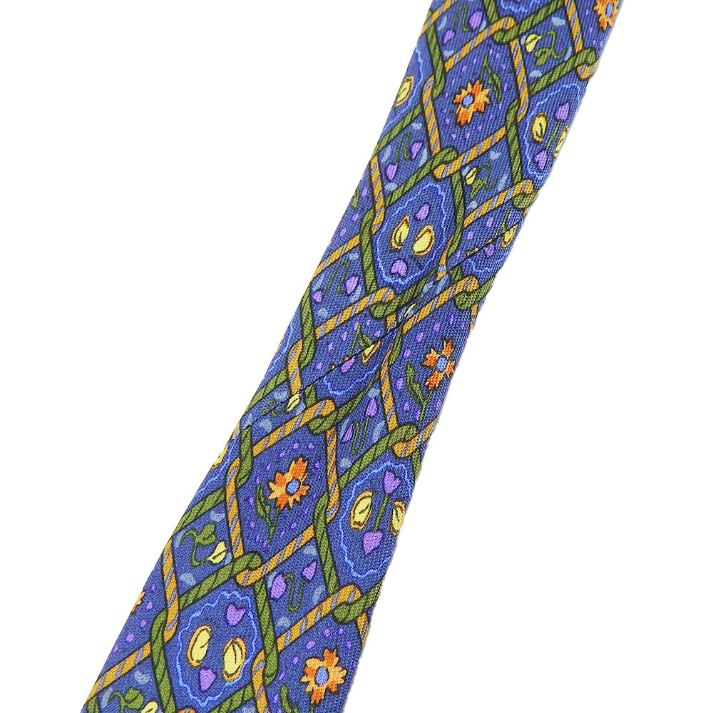 Hermes Silk Tie Blue Business