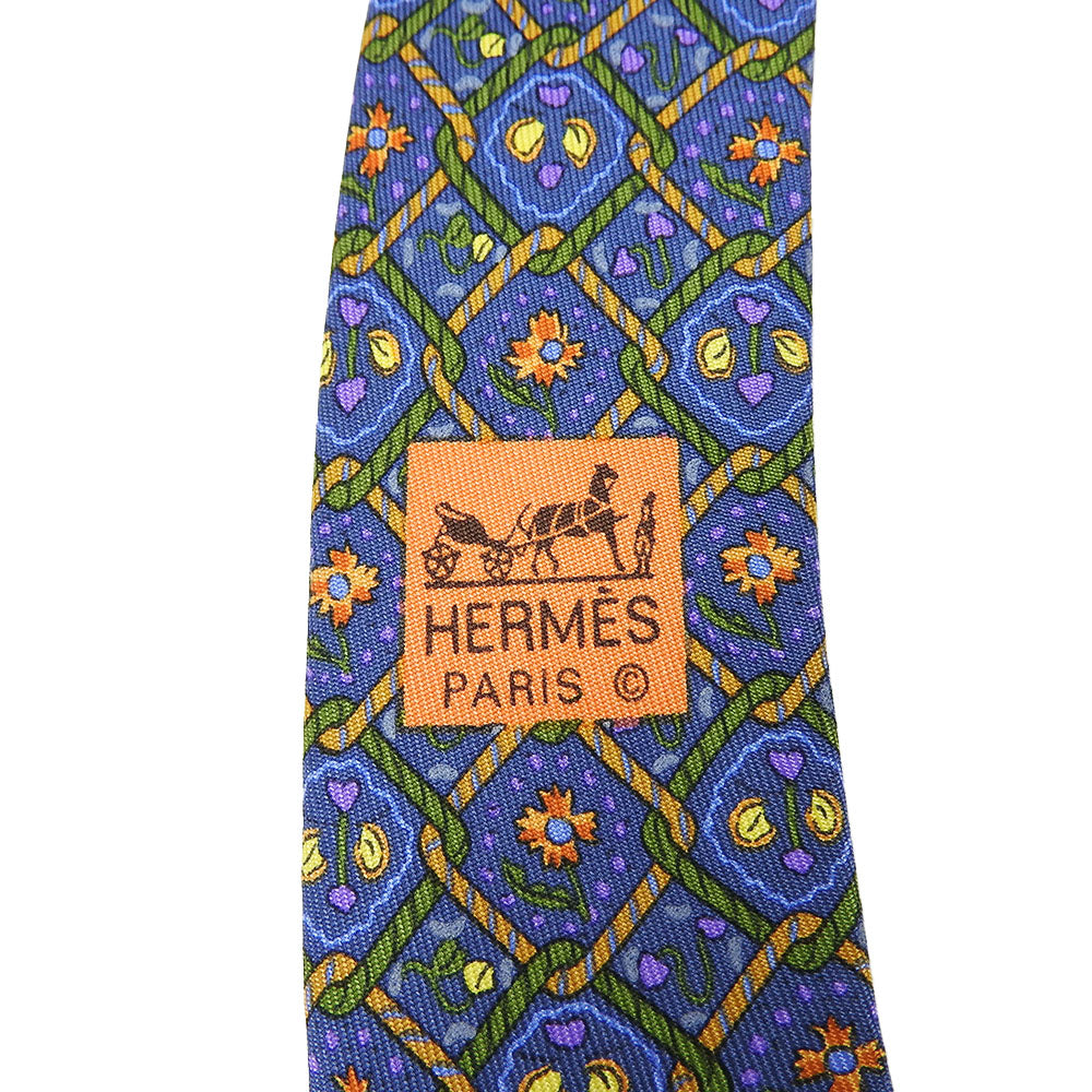 Hermes Silk Tie Blue Business