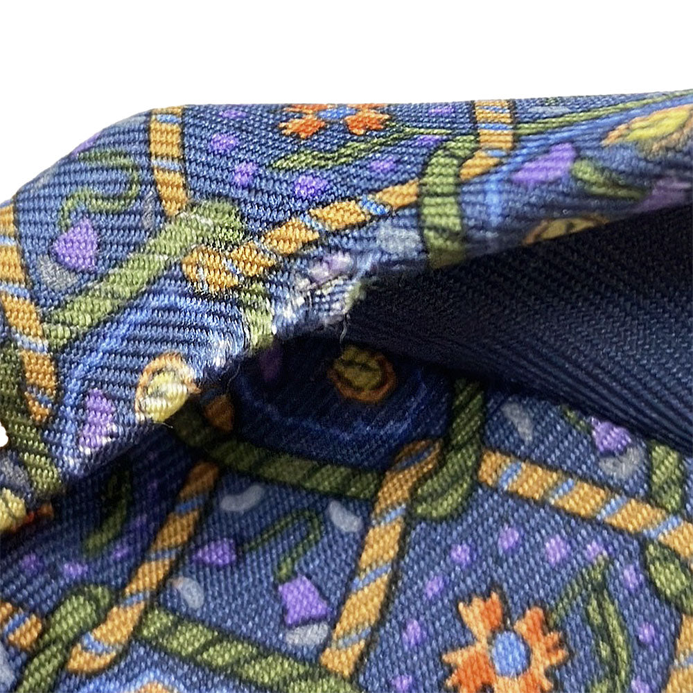 Hermes Silk Tie Blue Business