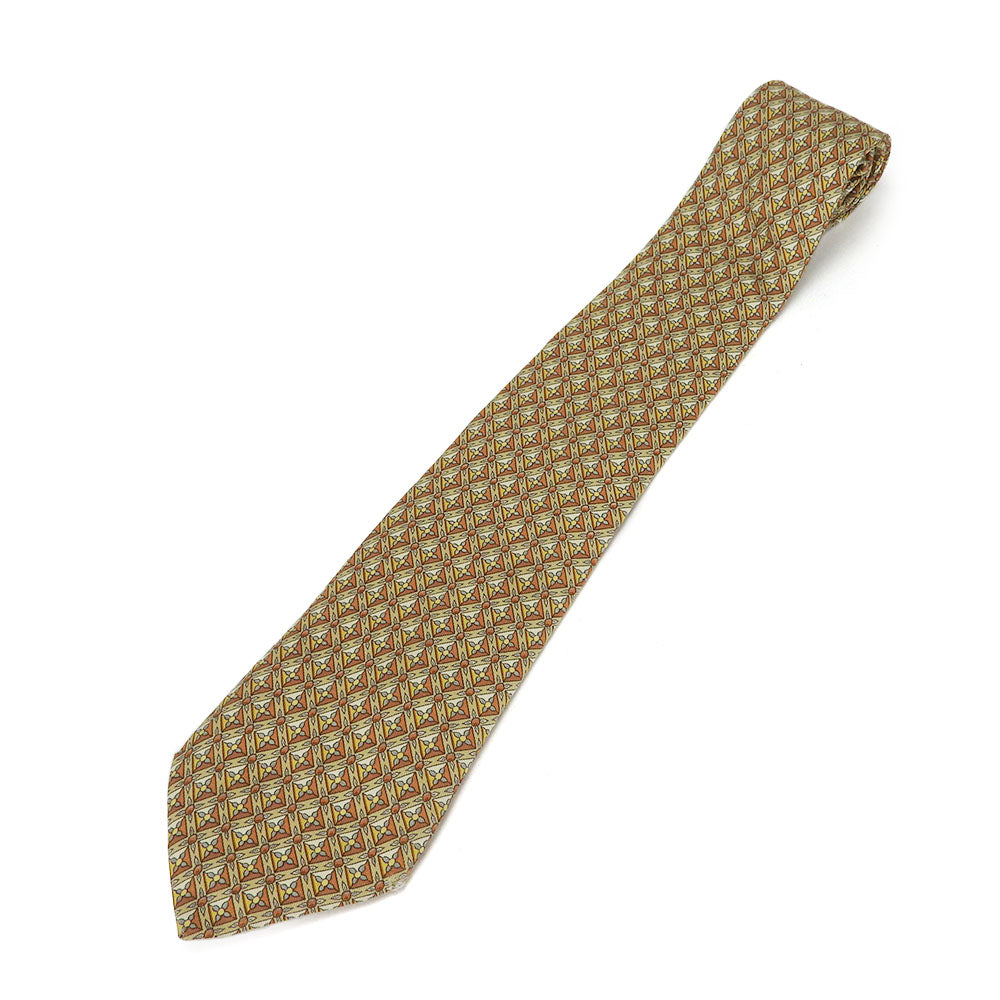 Hermes Silk Tie Brown Business