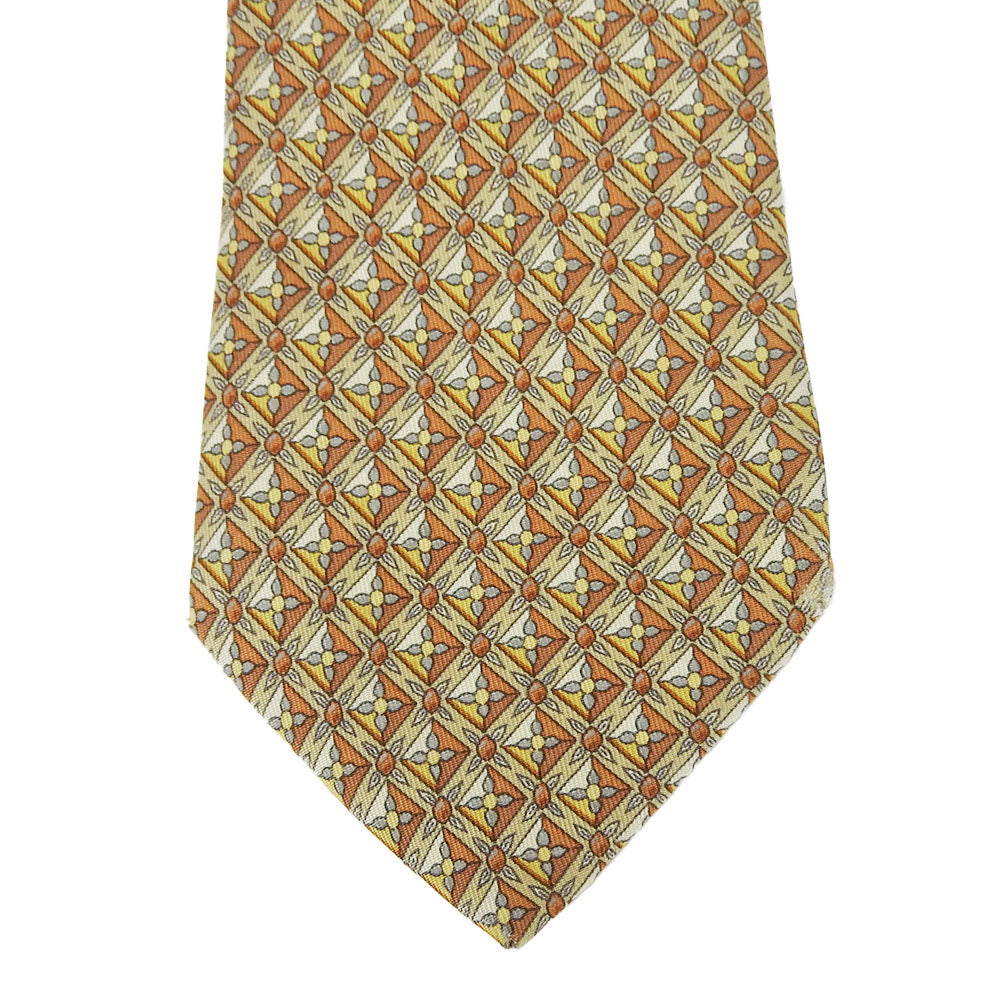 Hermes Silk Tie Brown Business