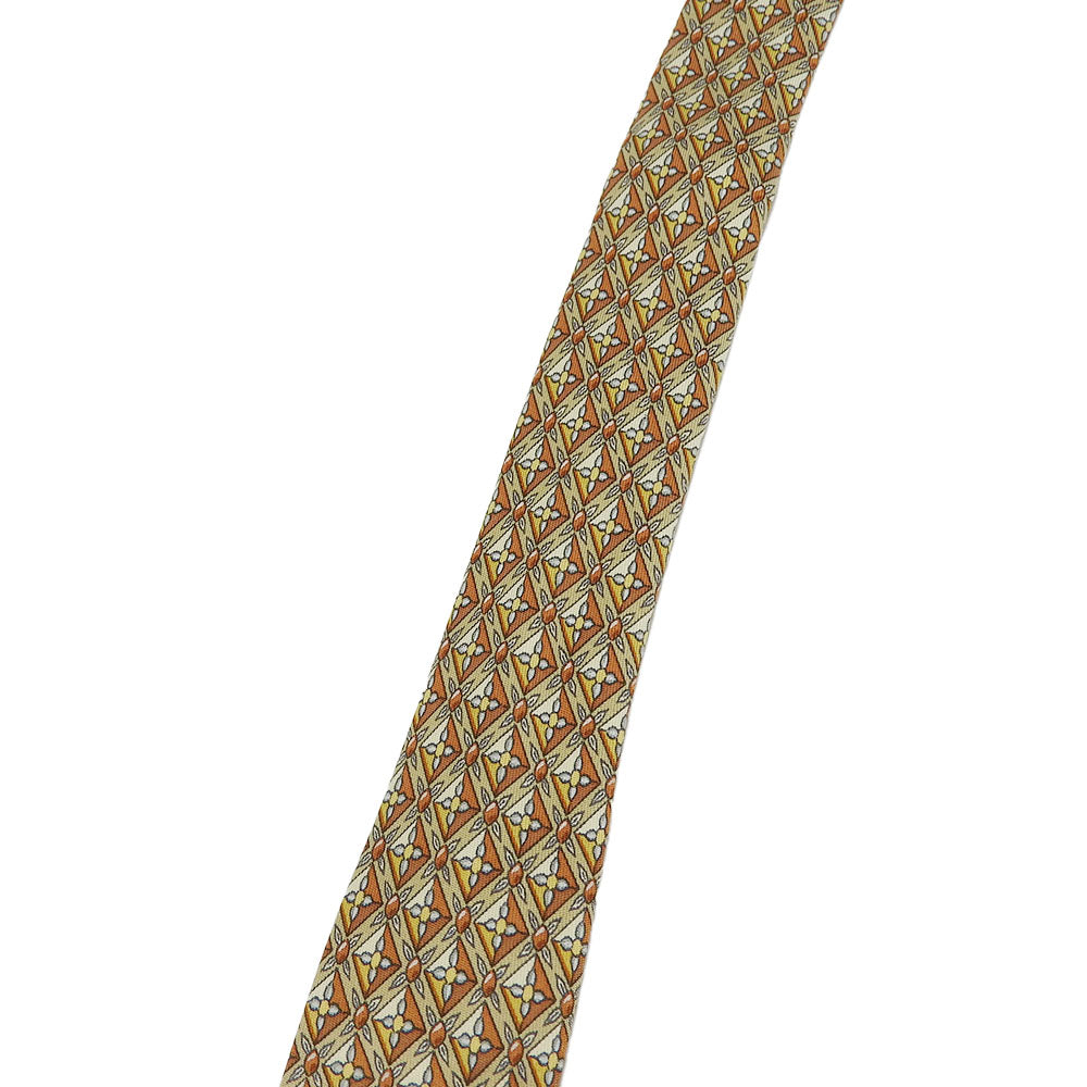 Hermes Silk Tie Brown Business