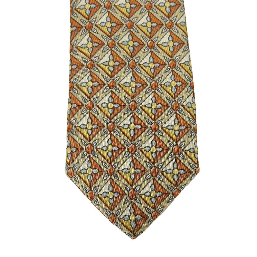 Hermes Silk Tie Brown Business