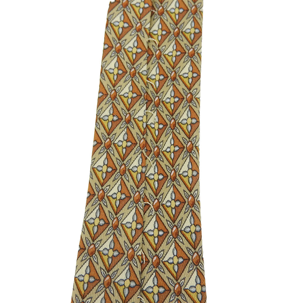 Hermes Silk Tie Brown Business