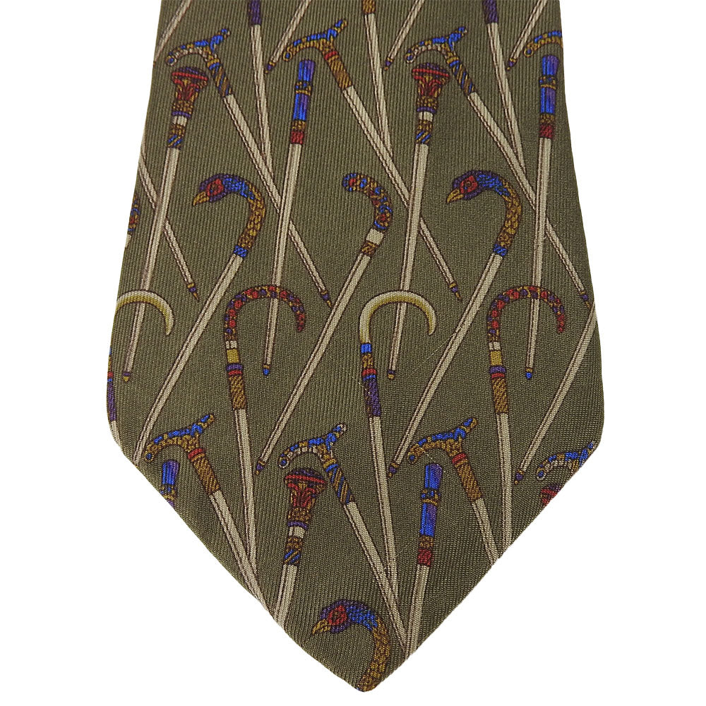 Salvatore Ferragamo Silk Tie Khaki