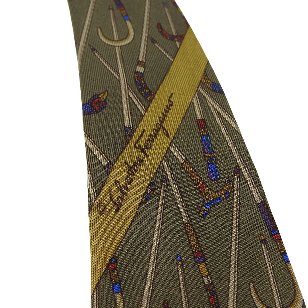 Salvatore Ferragamo Silk Tie Khaki