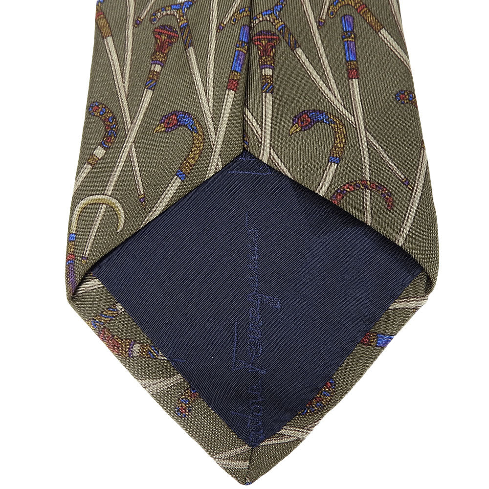 Salvatore Ferragamo Silk Tie Khaki