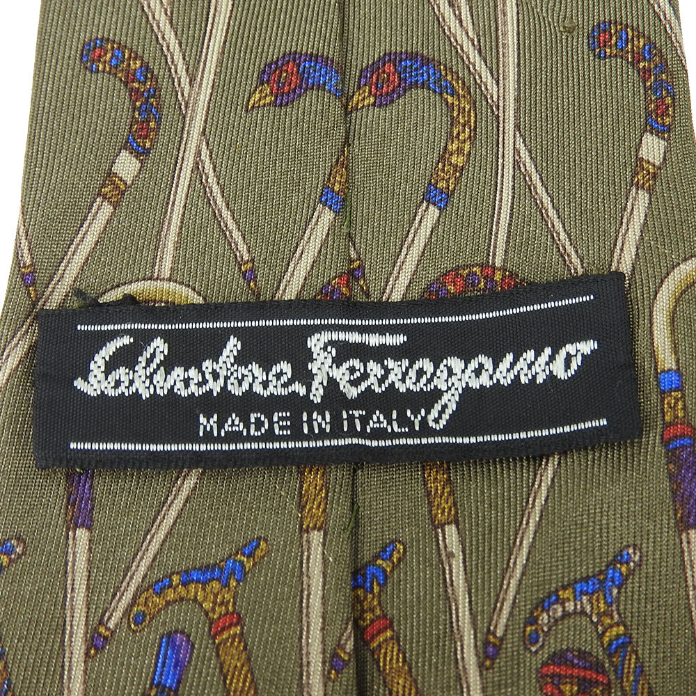 Salvatore Ferragamo Silk Tie Khaki