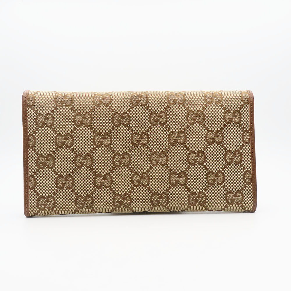 Gucci GG Canvas Leather Bifold Wallet 346058