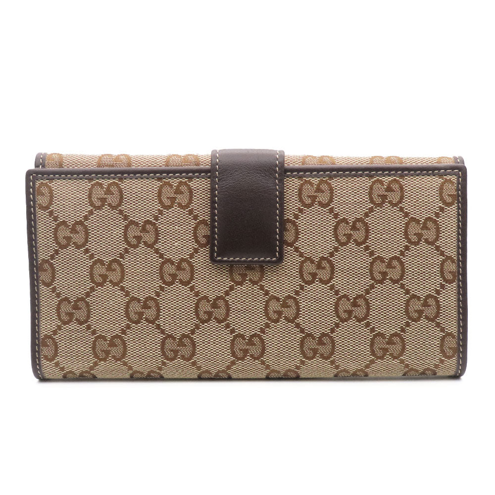 Gucci GG Canvas Leather Long Wallet 245723