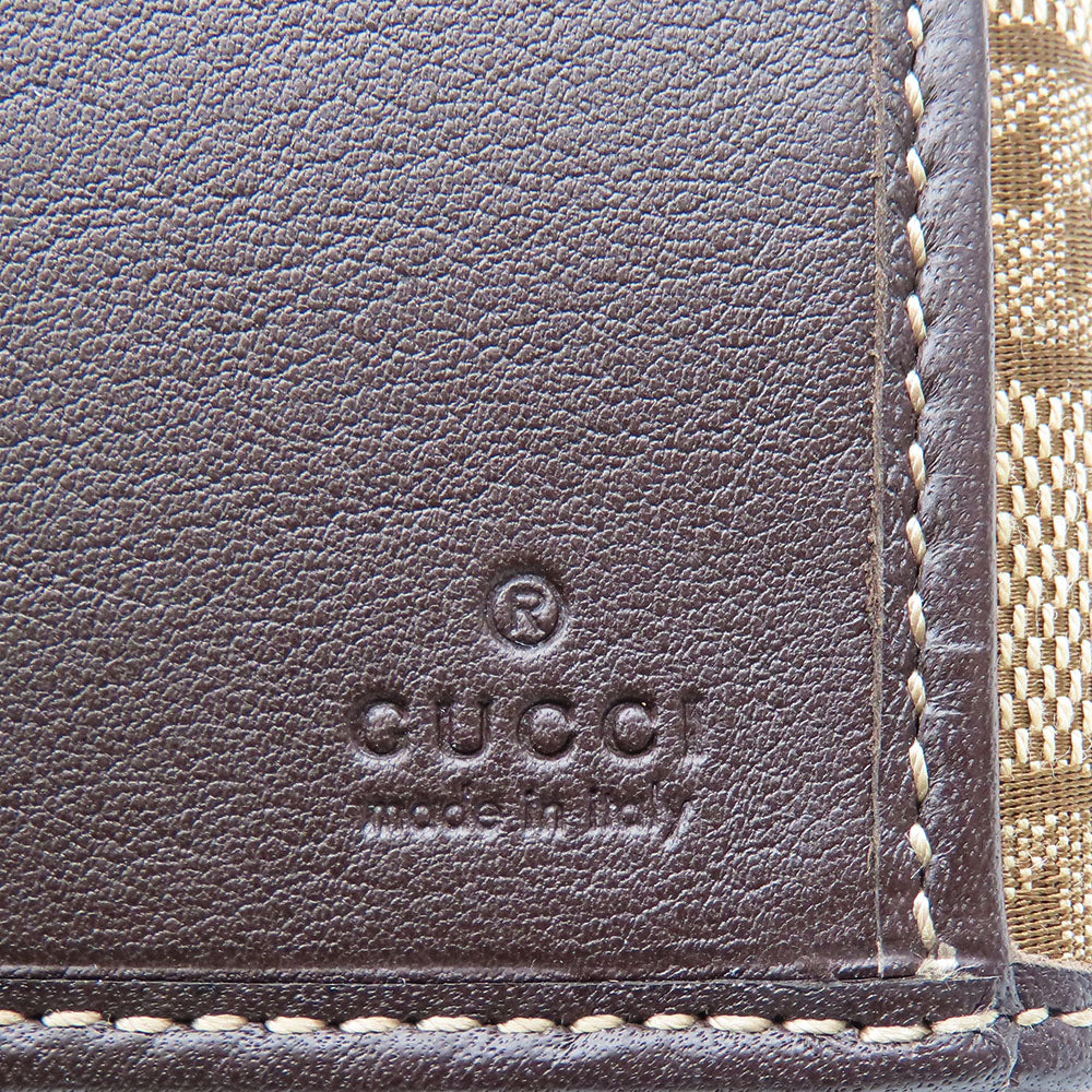 Gucci GG Canvas Leather Long Wallet 245723