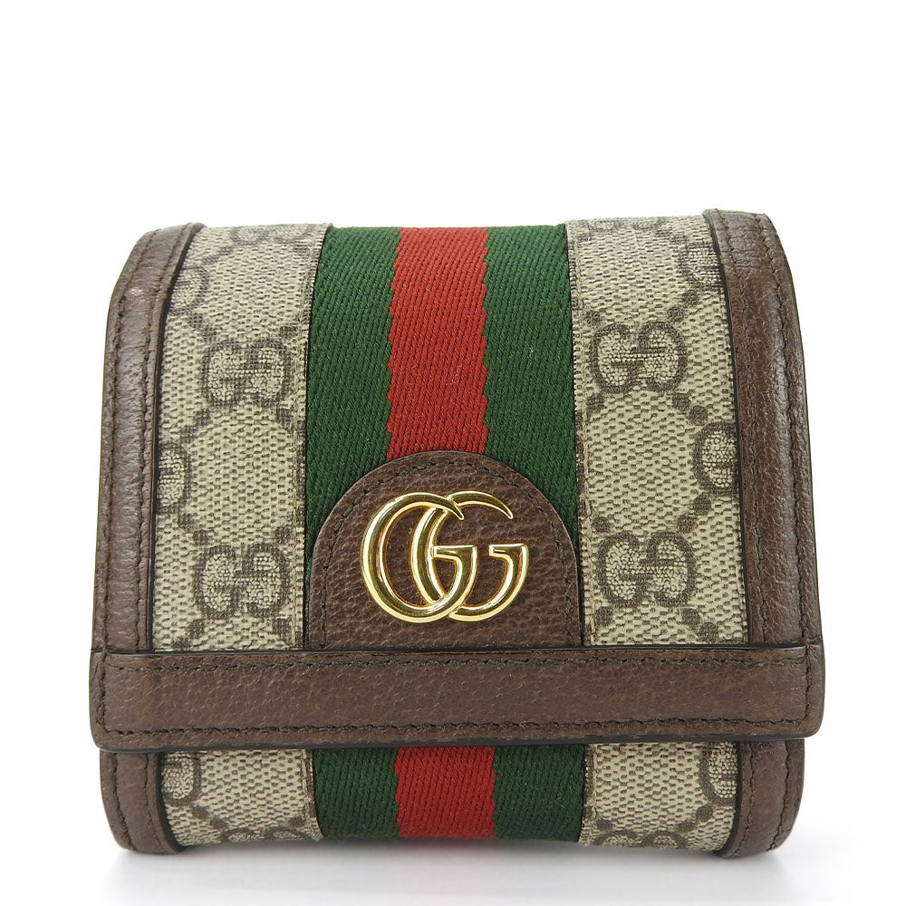 GUCCI Bifold Wallet GG Supreme Canvas Leather