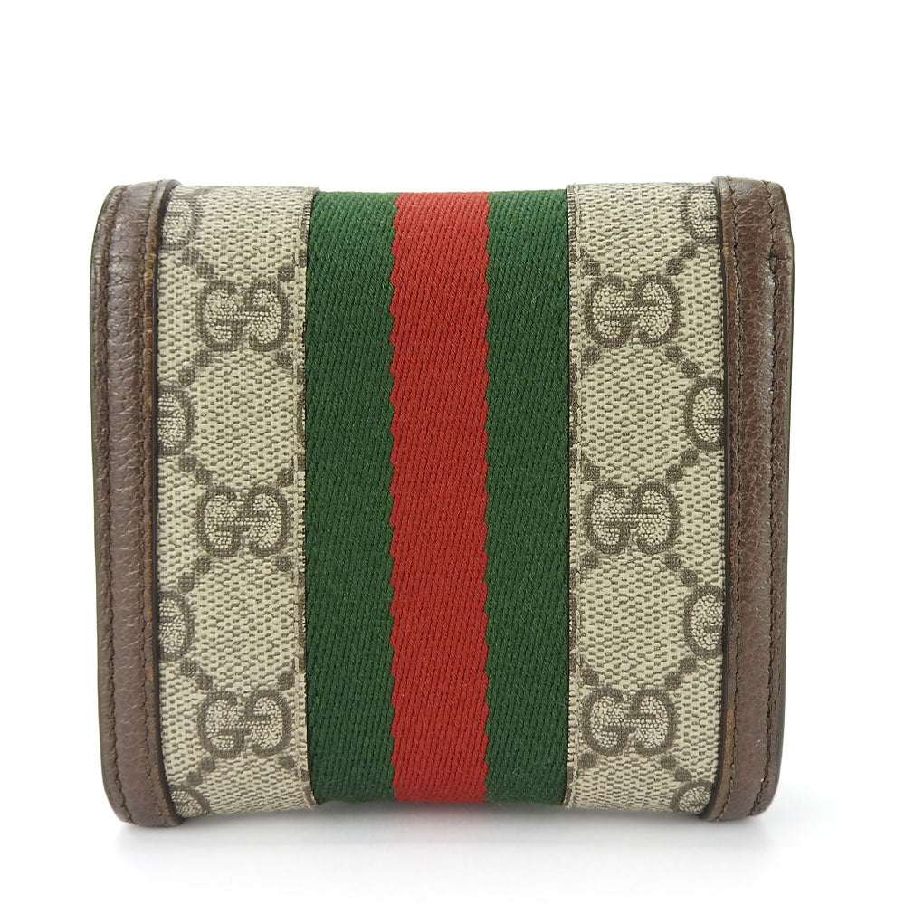 GUCCI Bifold Wallet GG Supreme Canvas Leather