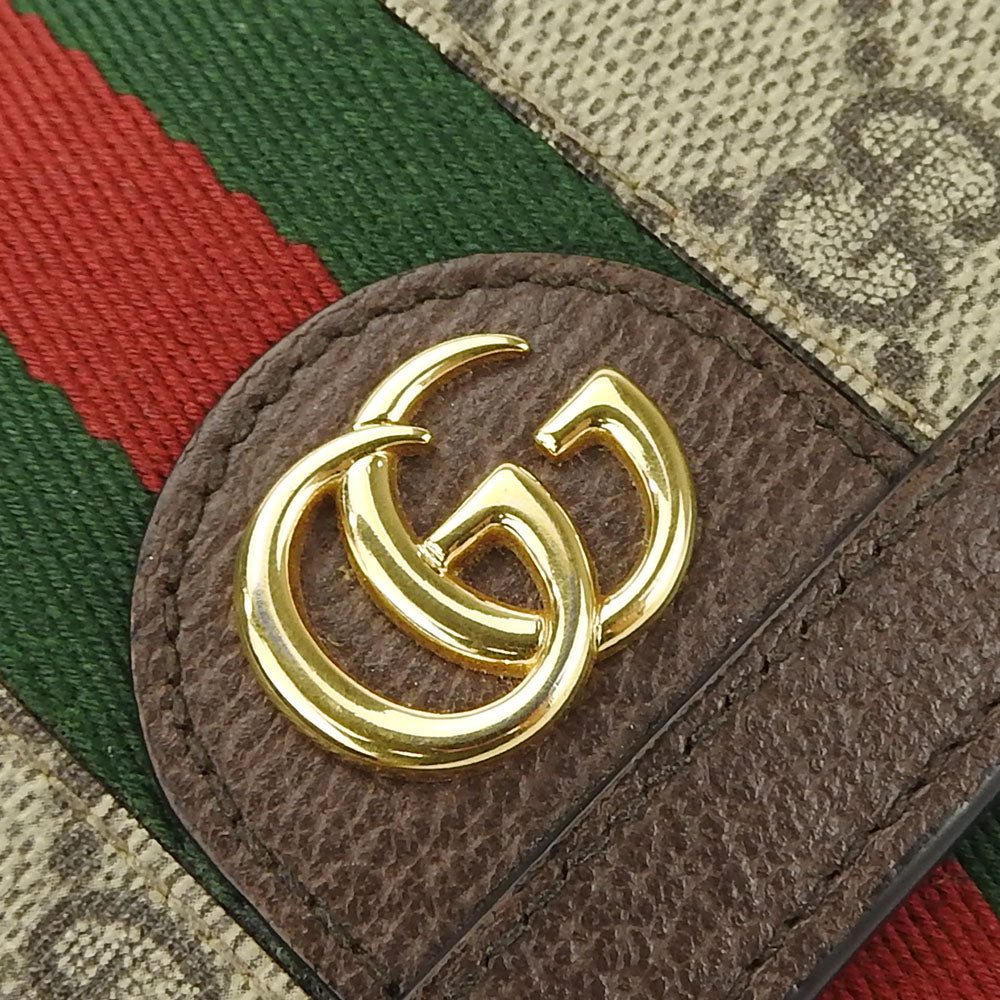 GUCCI Bifold Wallet GG Supreme Canvas Leather