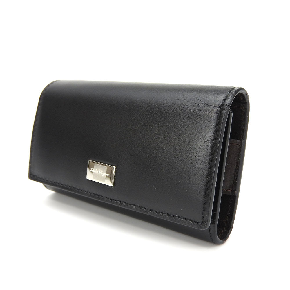 Salvatore Ferragamo Leather Key Holder Black Brown