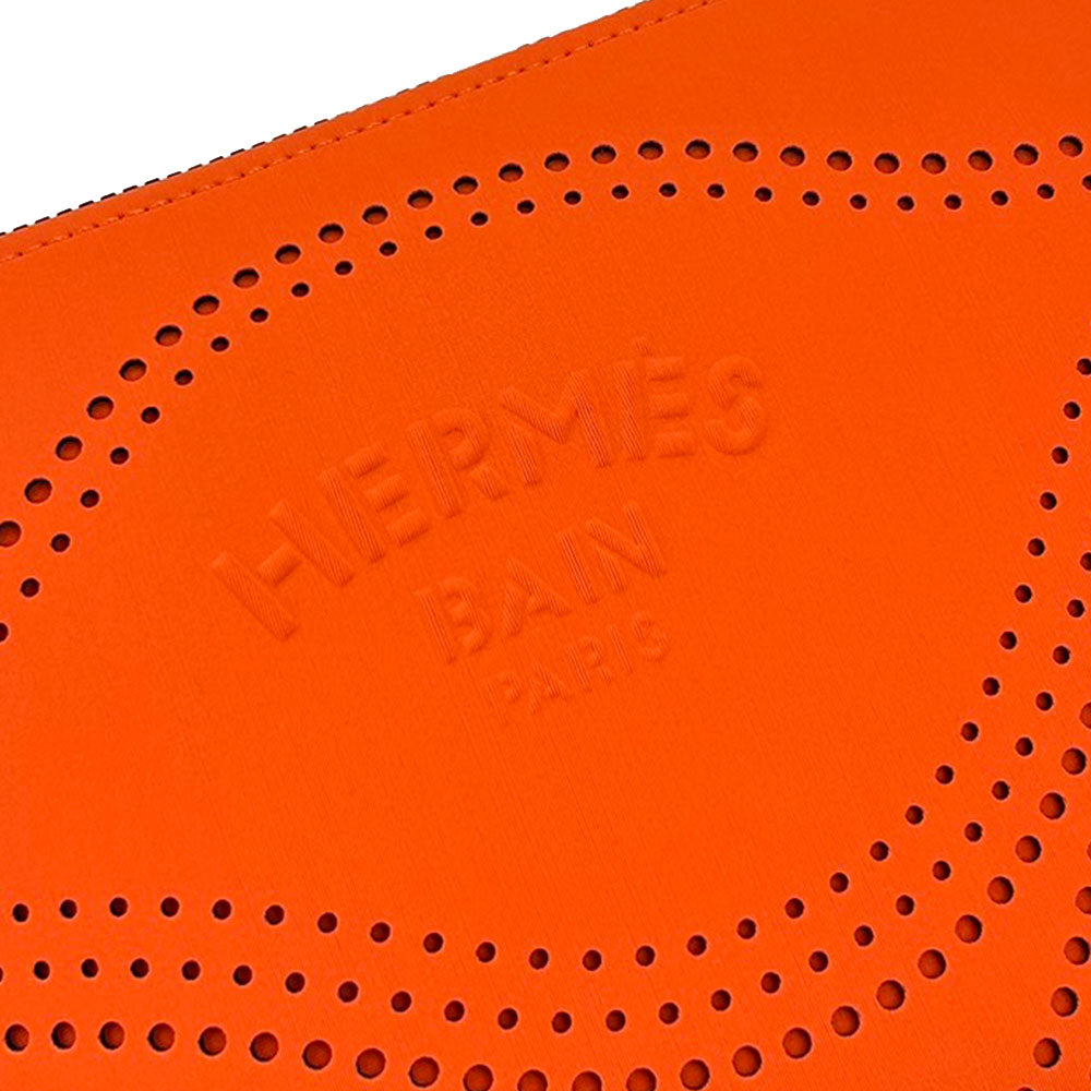 HERMES Neoban Wave MM Orange Clutch Bag