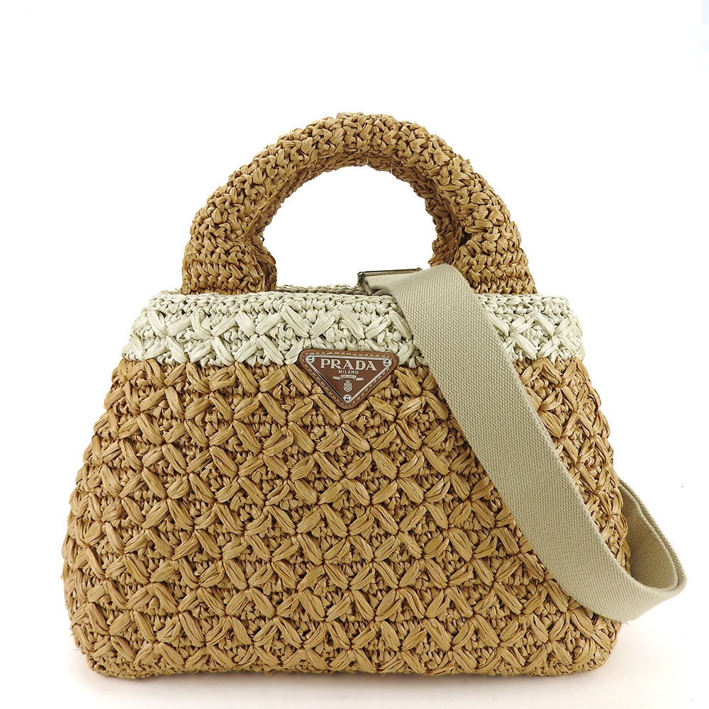 Prada Raffia Handbag Canapa BN2889 2WAY