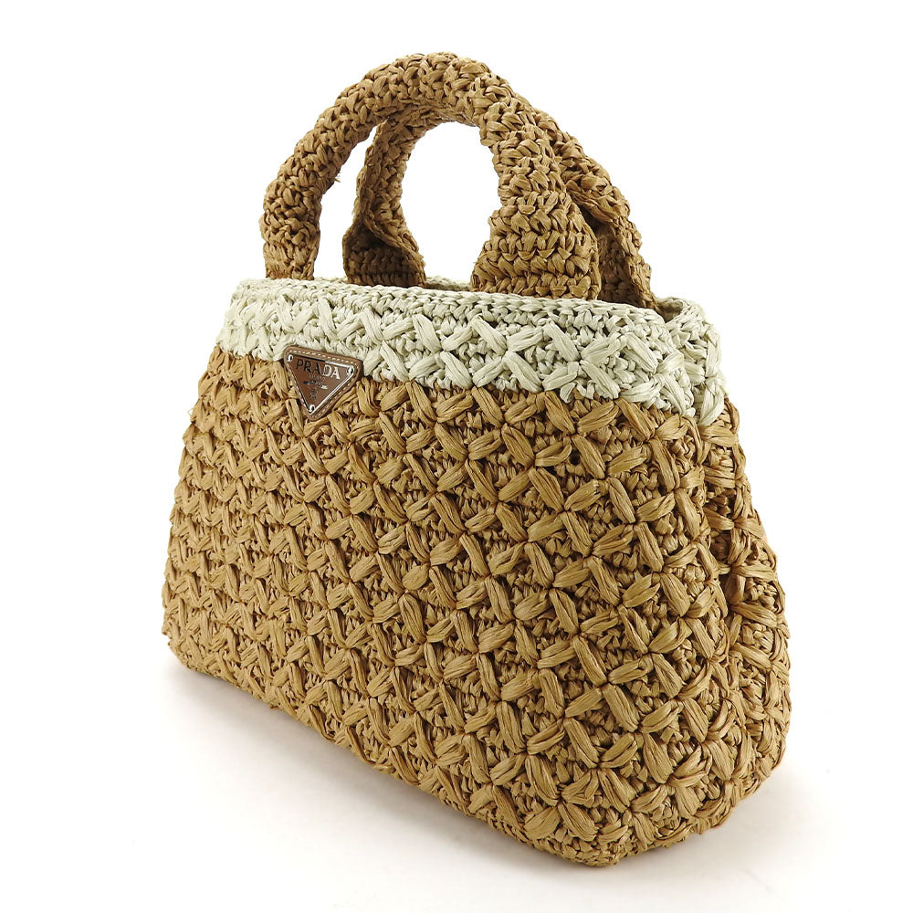 Prada Raffia Handbag Canapa BN2889 2WAY