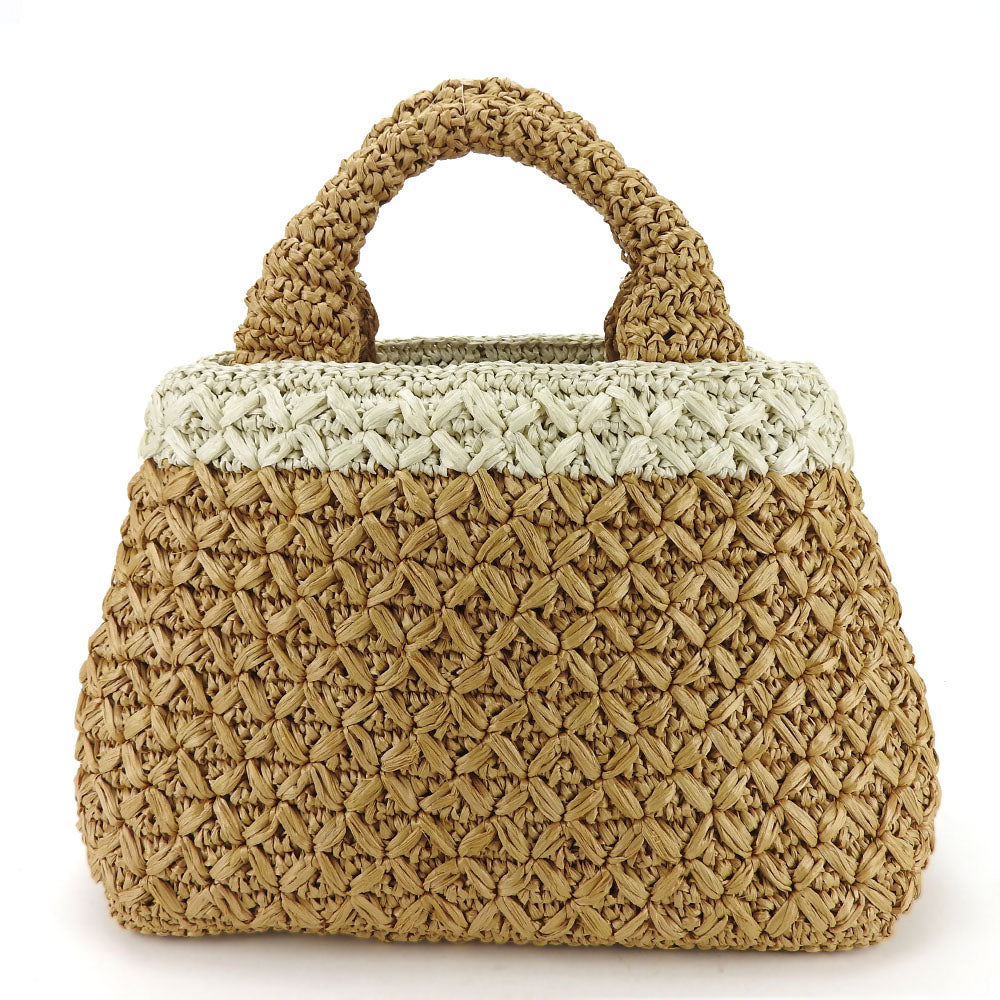 Prada Raffia Handbag Canapa BN2889 2WAY