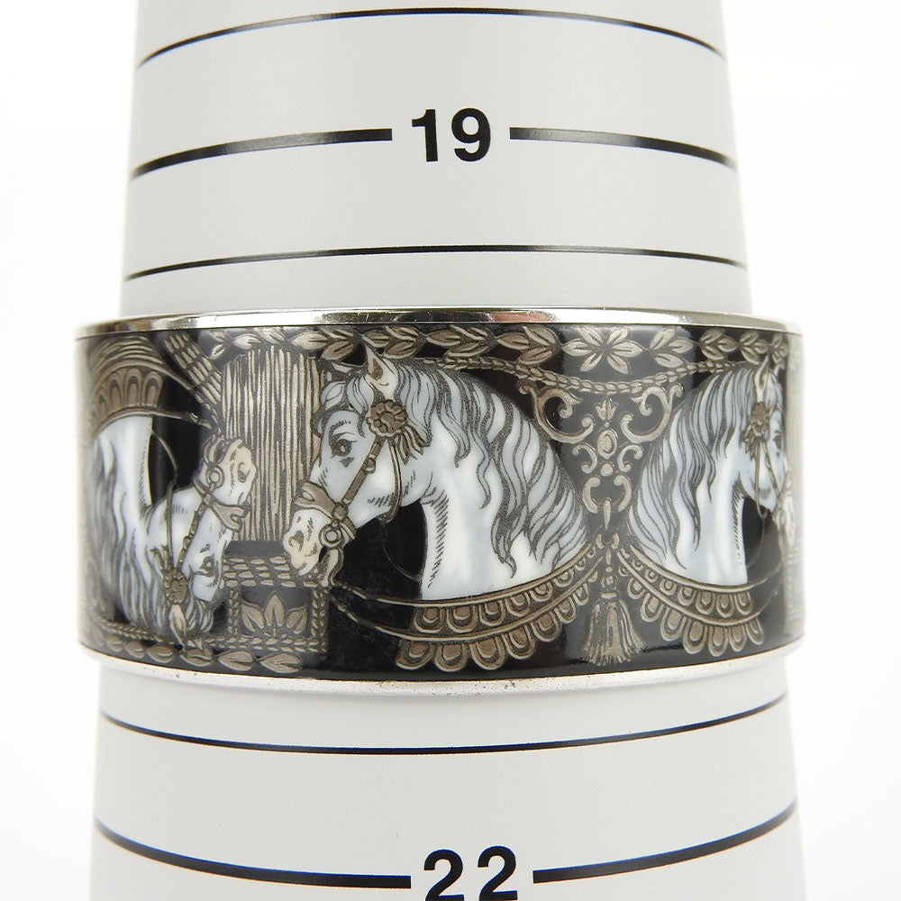 Hermes Enamel Metal Bracelet Black Horse