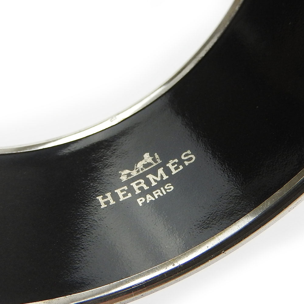 Hermes Enamel Metal Bracelet Black Horse