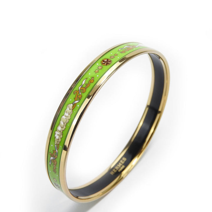 Hermes Bangle Cloisonne Metal Green