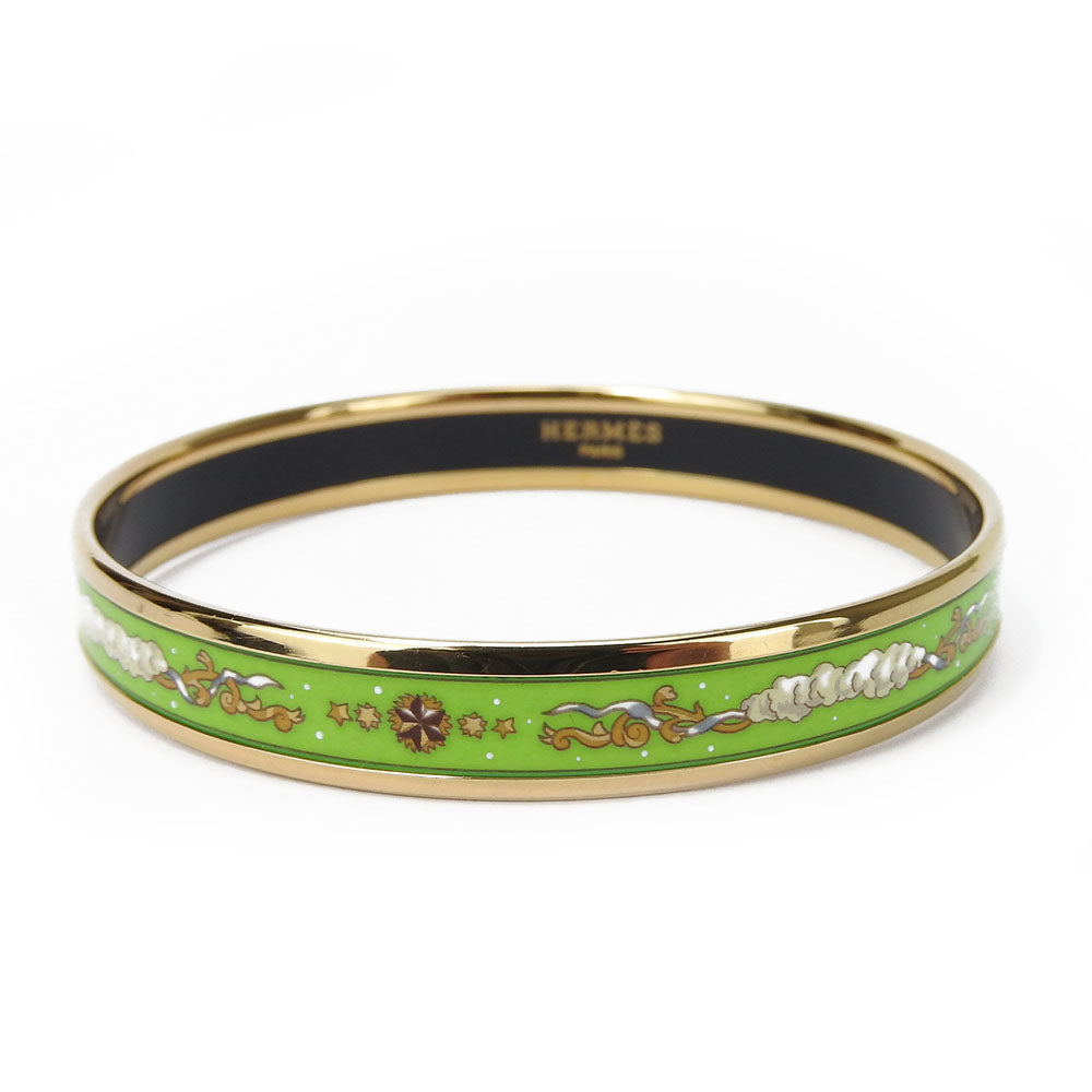 Hermes Bangle Cloisonne Metal Green