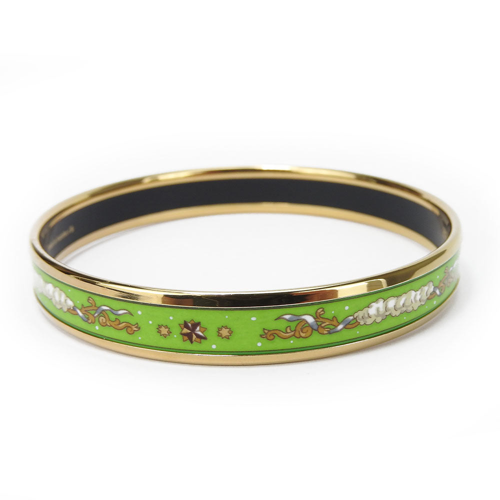 Hermes Bangle Cloisonne Metal Green