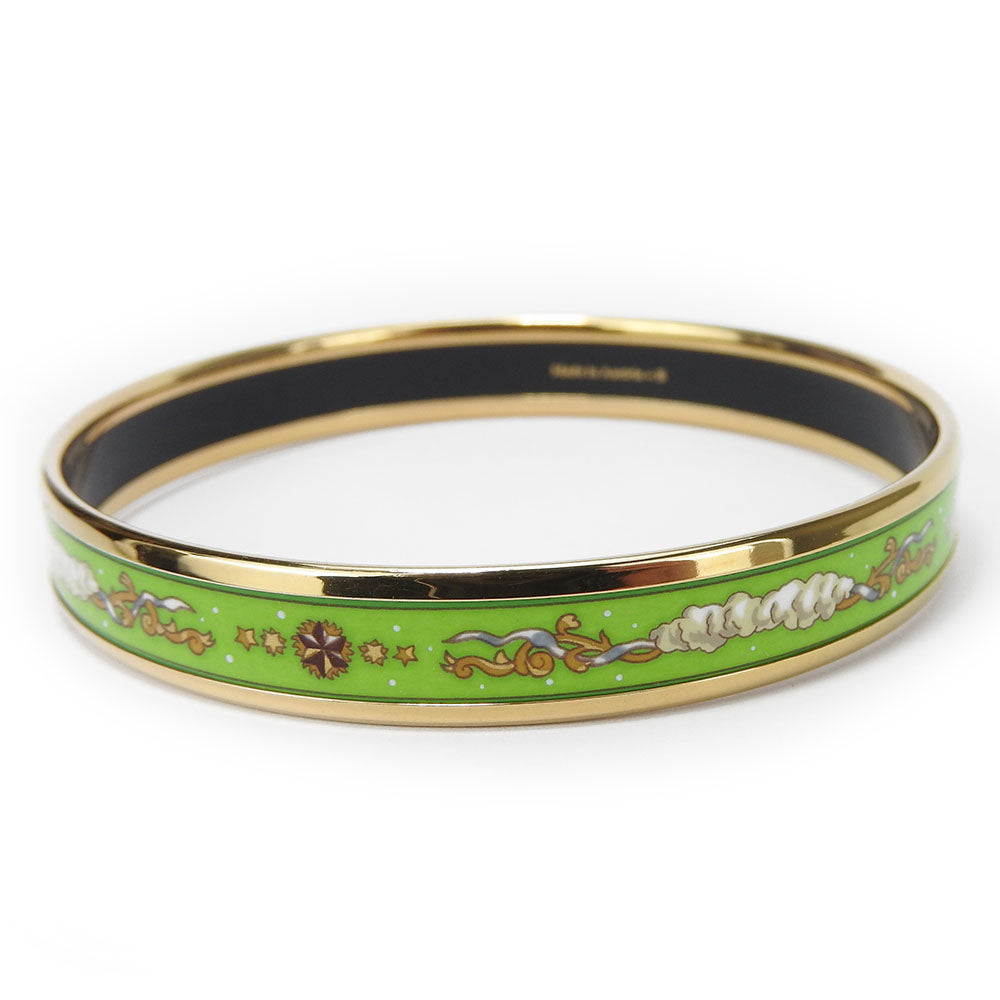 Hermes Bangle Cloisonne Metal Green