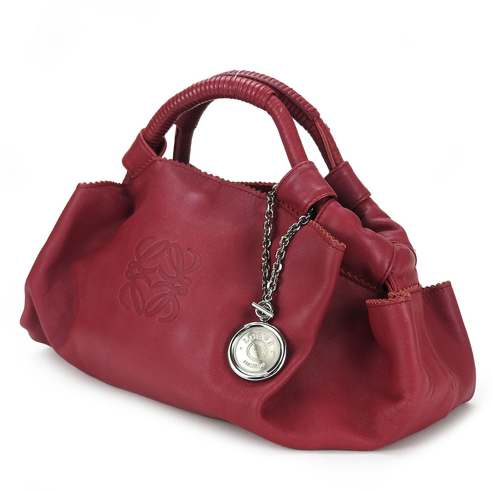 Loewe Nappa Aire Leather Handbag Wine Red