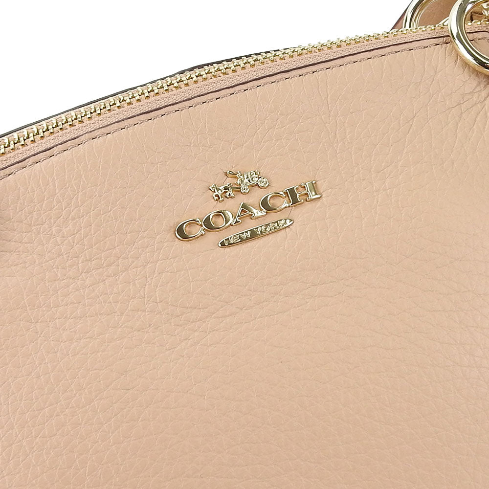 USED COACH Leather Handbag F36675 Pink Beige