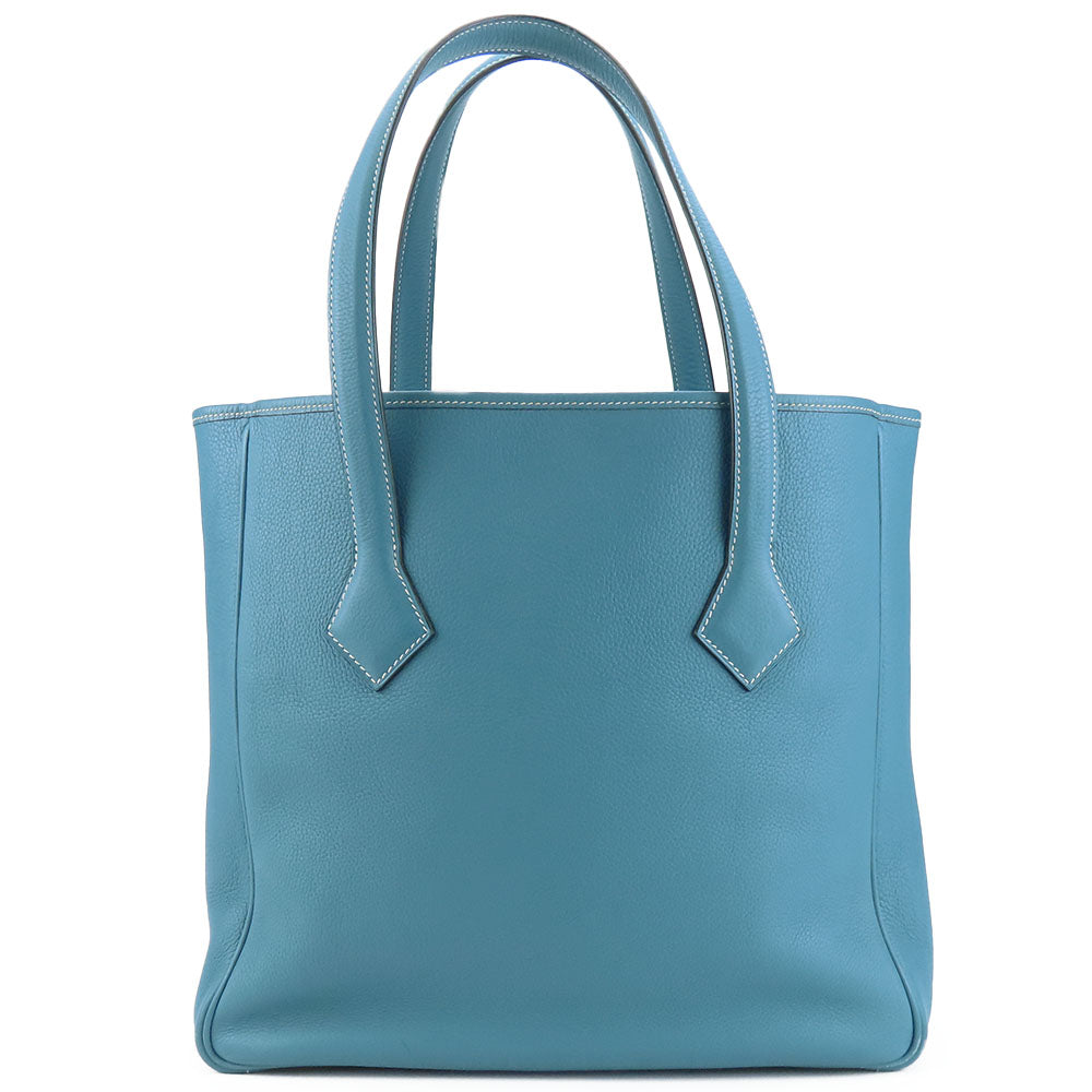 HERMES Victoria Cabas 32 Tote Bag Blue