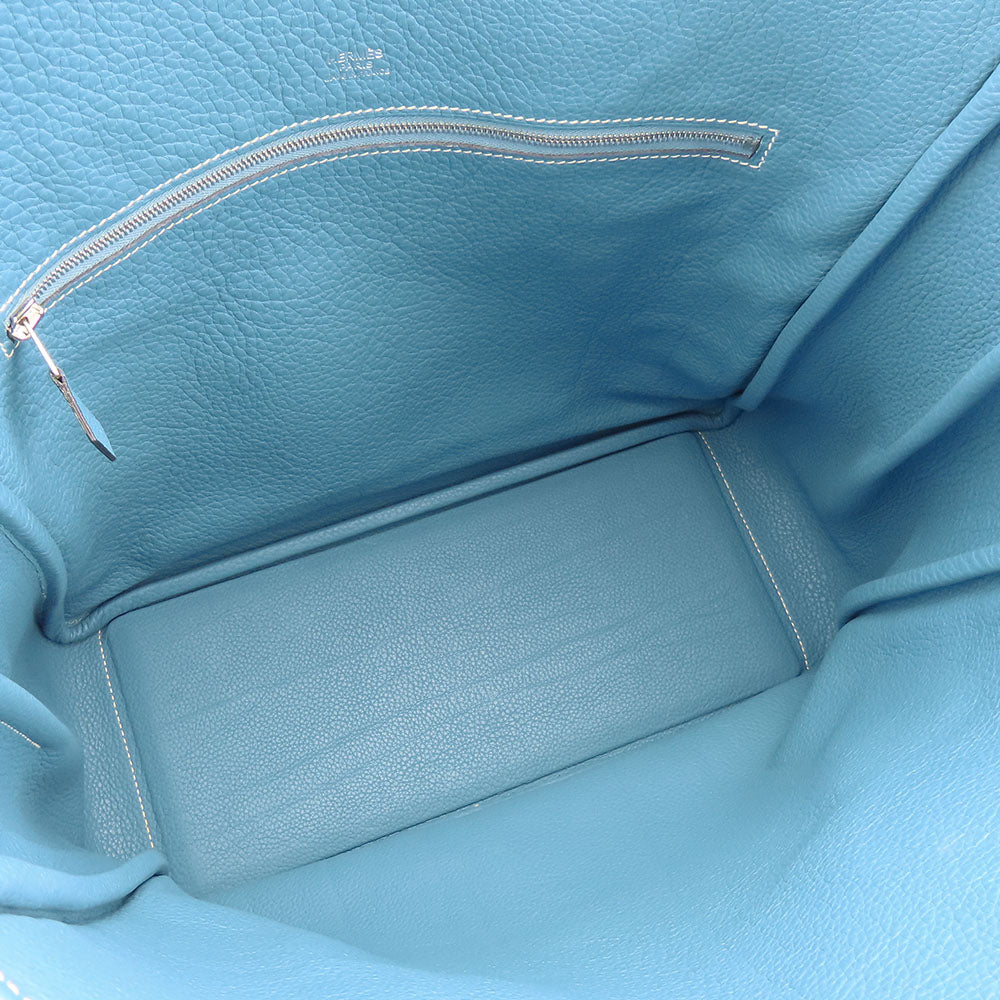 HERMES Victoria Cabas 32 Tote Bag Blue