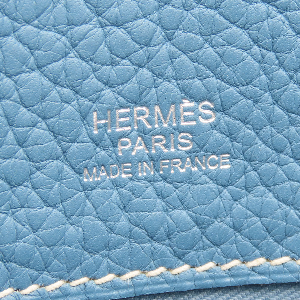 HERMES Victoria Cabas 32 Tote Bag Blue