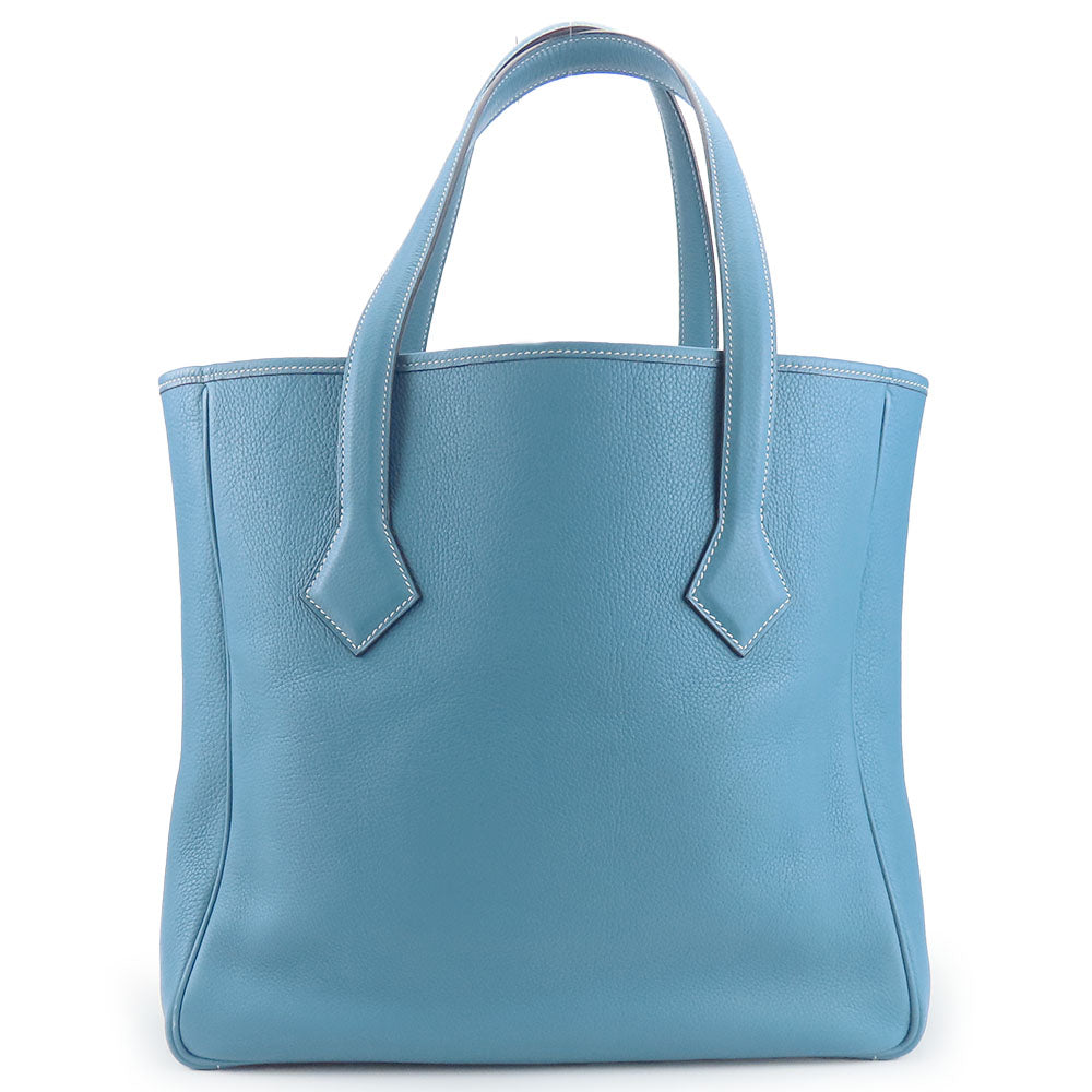 HERMES Victoria Cabas 32 Tote Bag Blue