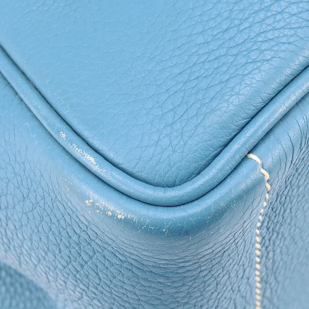 HERMES Victoria Cabas 32 Tote Bag Blue