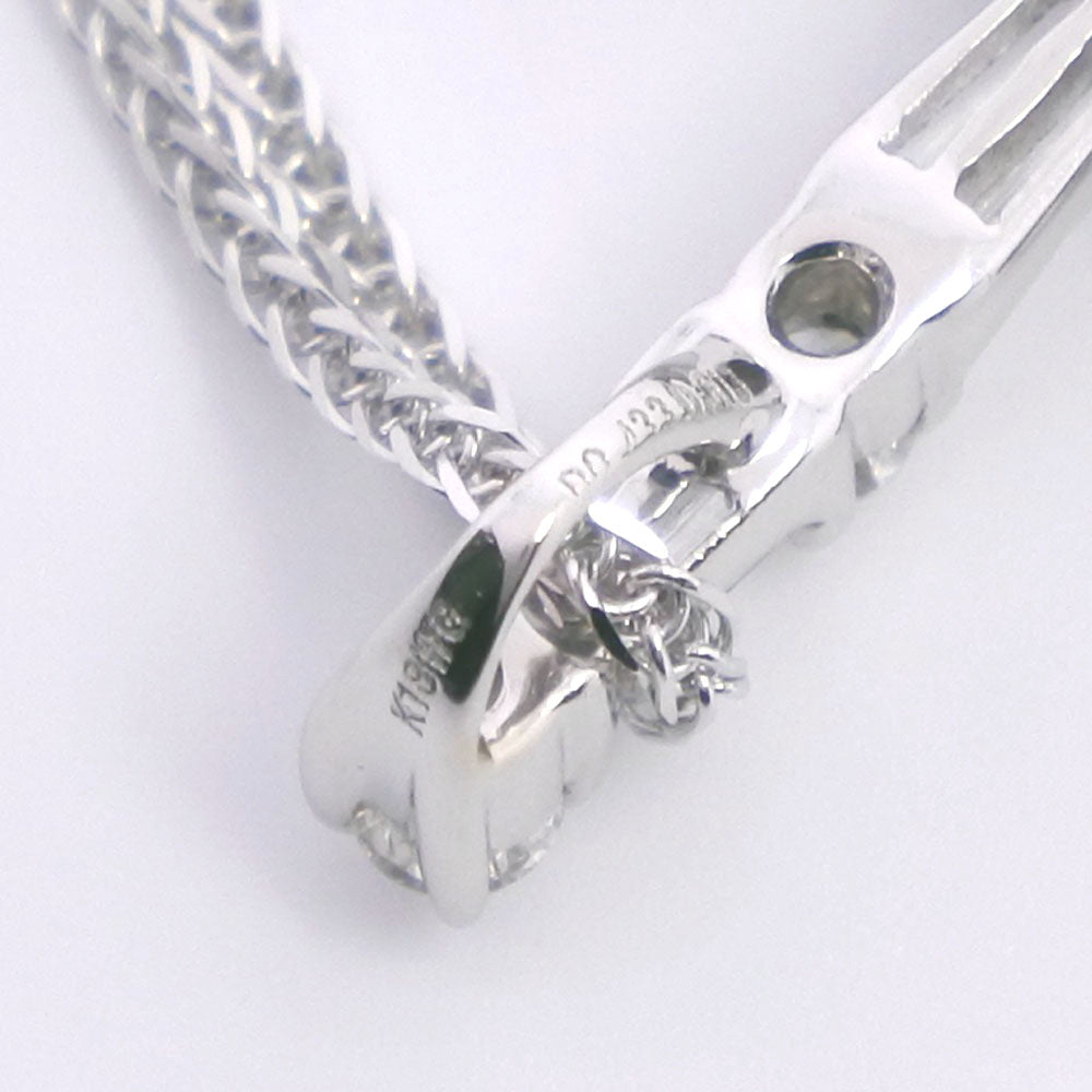 K18 White Gold Diamond Cross Necklace