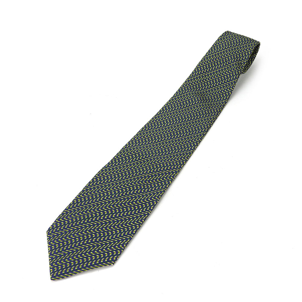 KENZO Silk Tie Navy Green Business