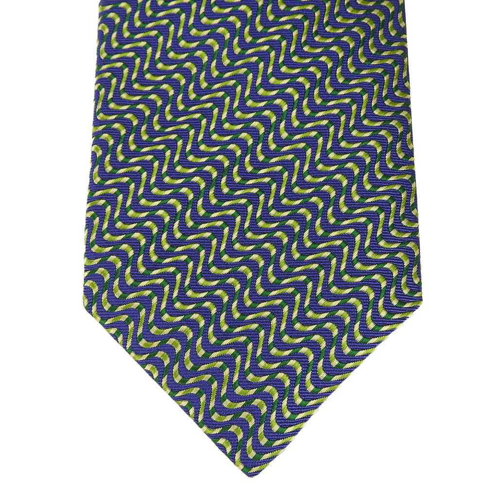 KENZO Silk Tie Navy Green Business