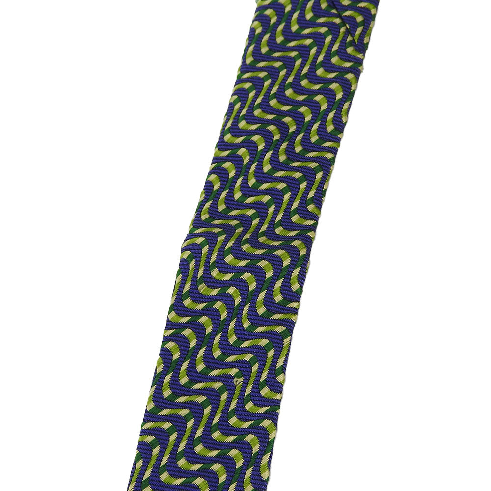 KENZO Silk Tie Navy Green Business